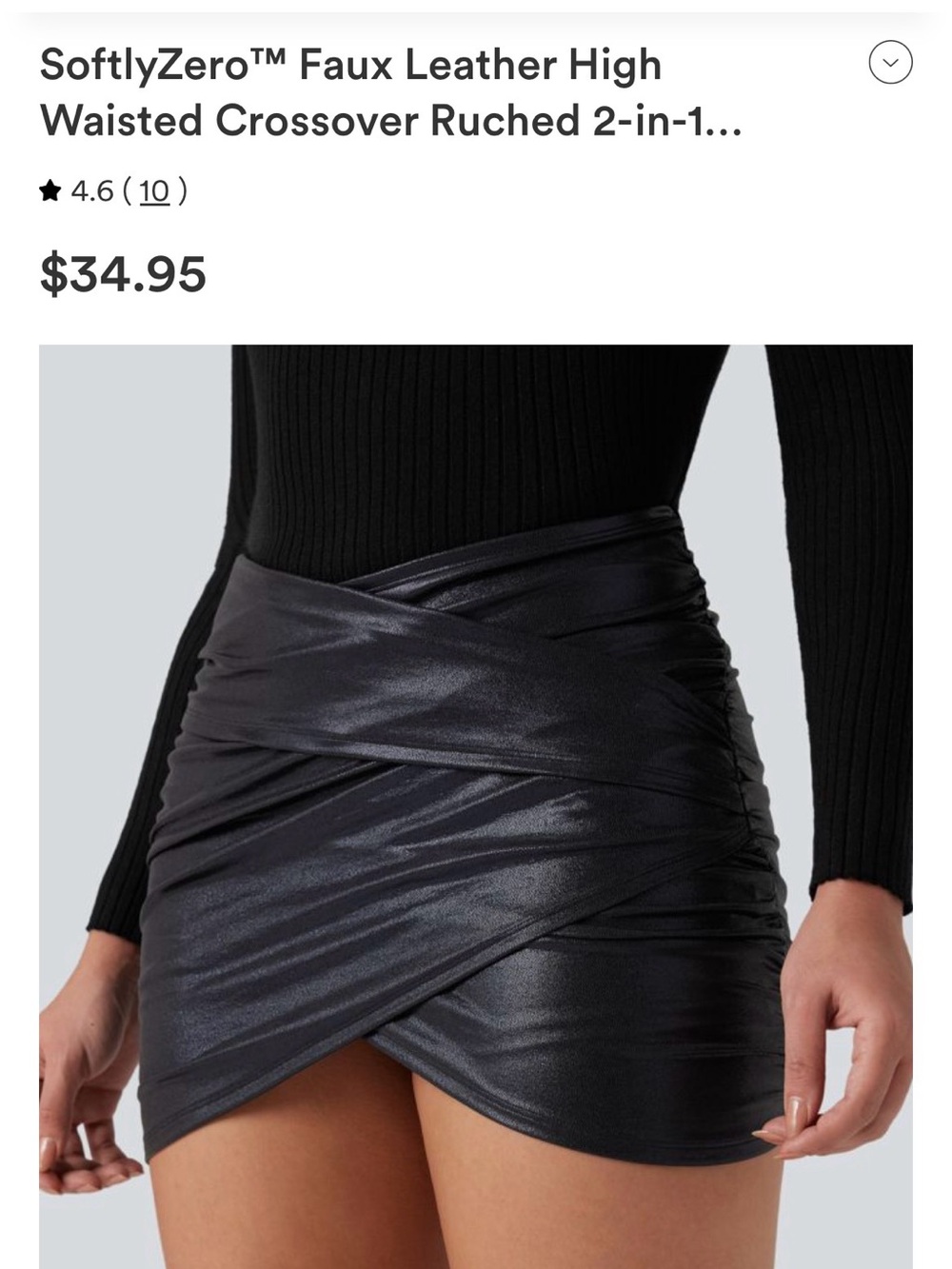 Halara SoftlyZero Faux Leather High Waisted Crossover
